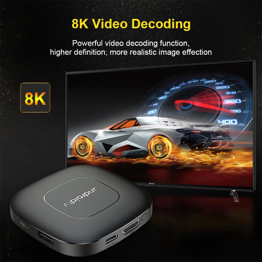 Reproductor Android TV Box T1 Deluxe Edition Negro Quad-Core WiFi6 Ultra HD 8K Control de Voz