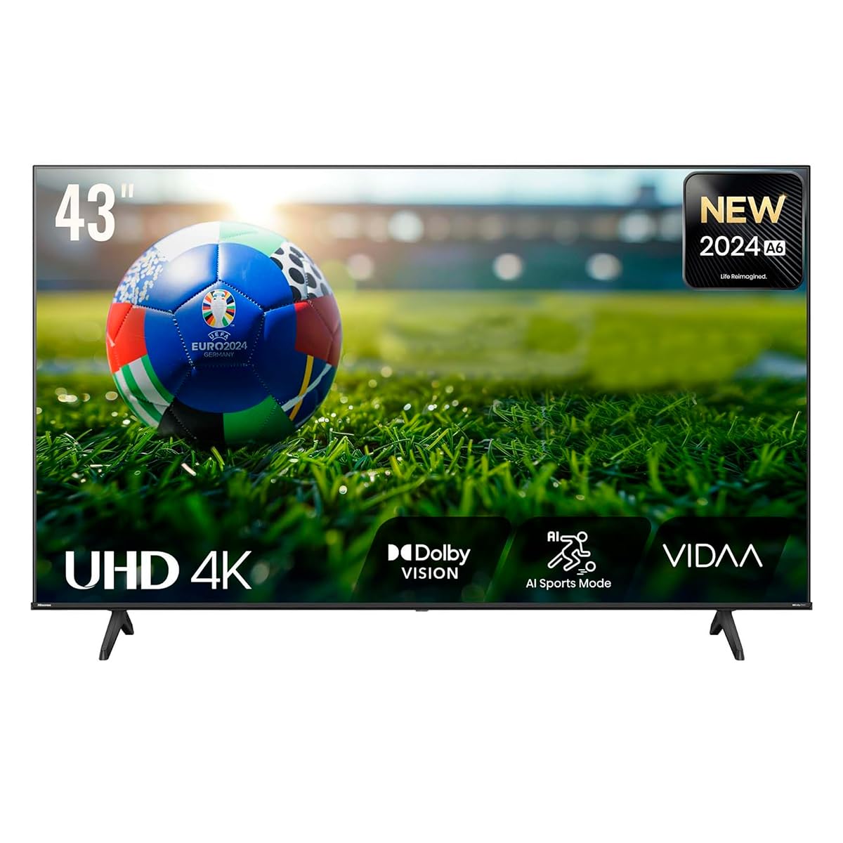 Hisense Pantalla UHD 4K de 43" 43A6NV, VIDAA Smart TV, 43 Pulgadas, Dolby Vision, Modo Juego Plus, DTS Virtual X, Control por Voz televisor, Doble Control de Volumen, (Nuevo 2024)