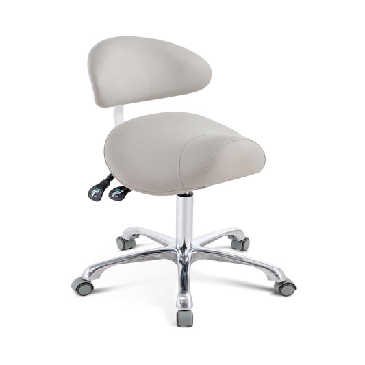 HNKastela - Sillín rodante con soporte trasero, silla ergonómica de altura ajustable con ruedas para higienista dental, salón, esteticista