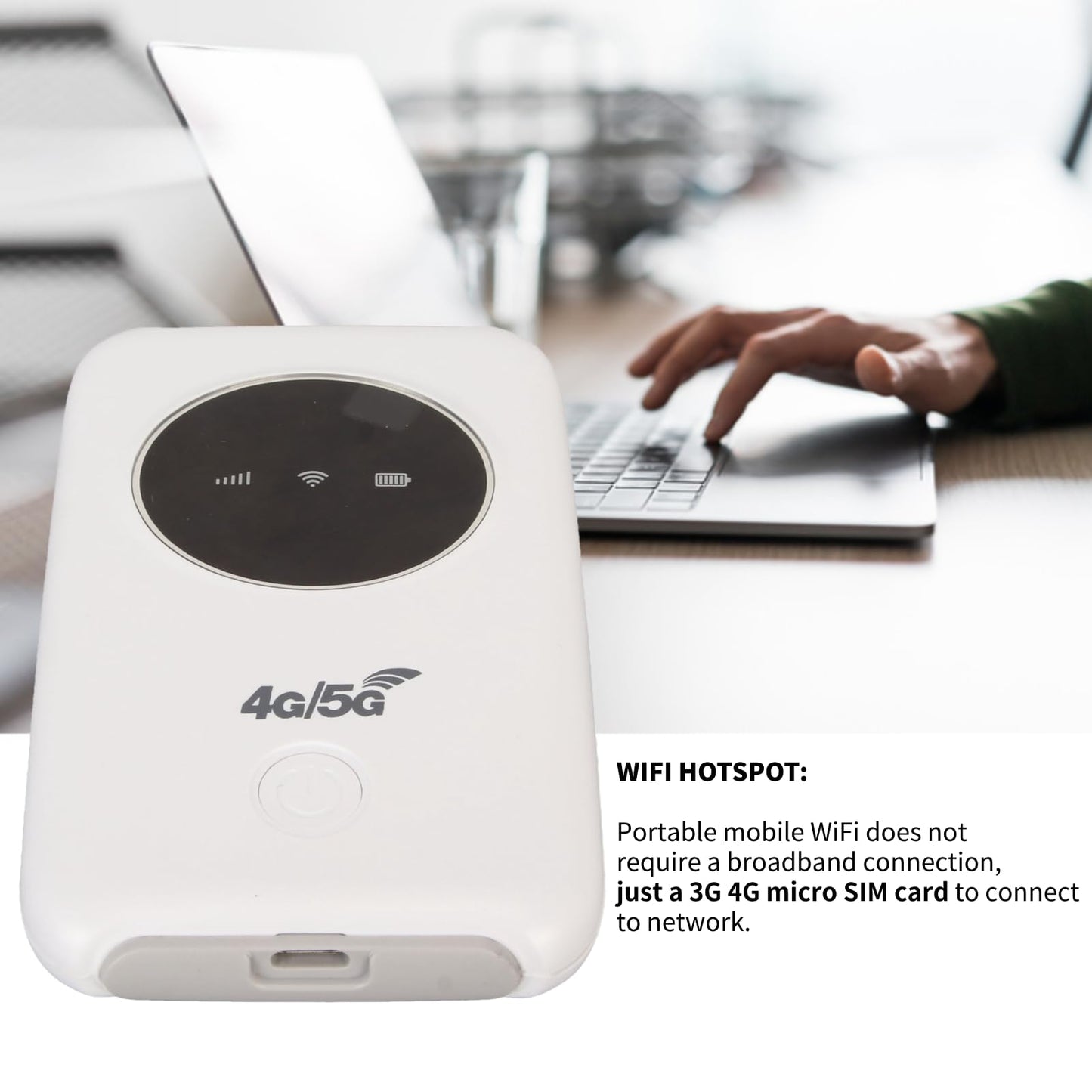 Dpofirs Módem WiFi USB 4G LTE, Enrutador WiFi 5G Móvil Desbloqueado de 300 Mbps con Ranura para Tarjeta SIM, Punto de Acceso Móvil de Bolsillo, Punto de Acceso WiFi Portátil de Viaje