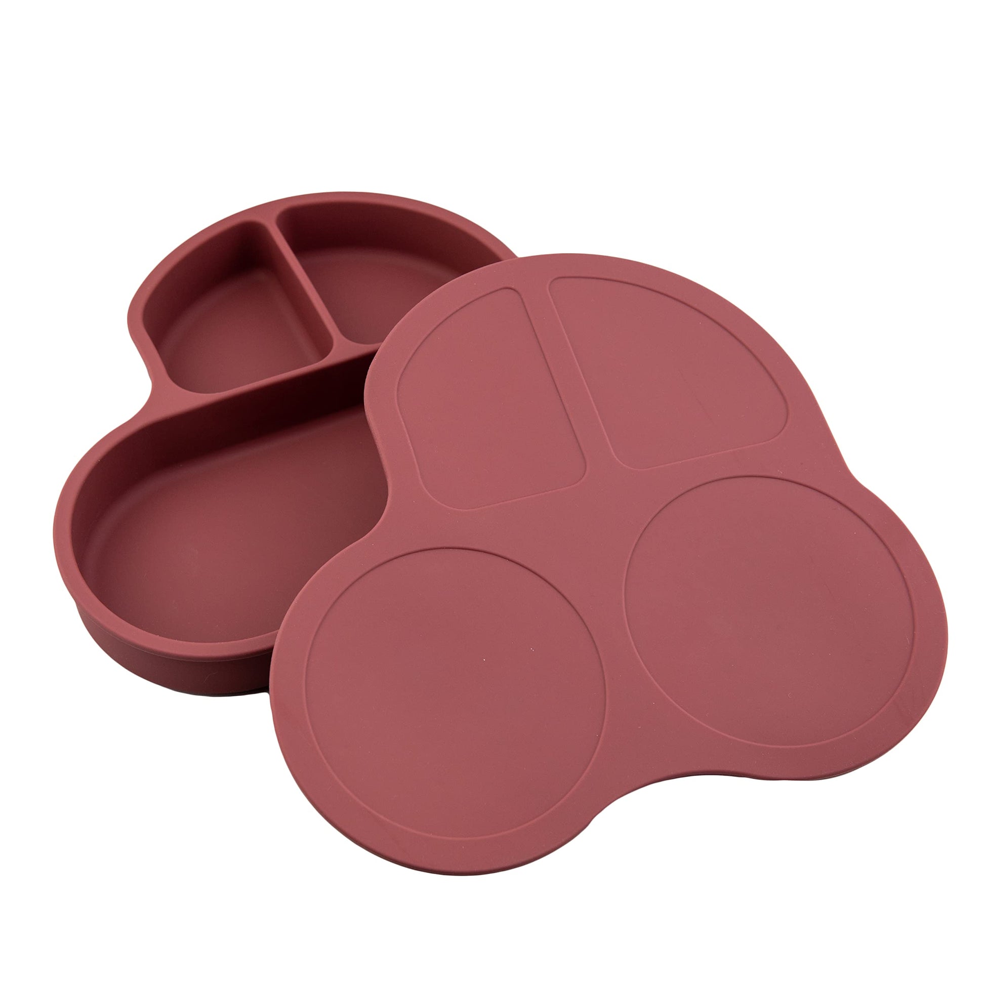 Plato de Silicón PAPU BABY Magenta con Divisiones y Succión para Bebés