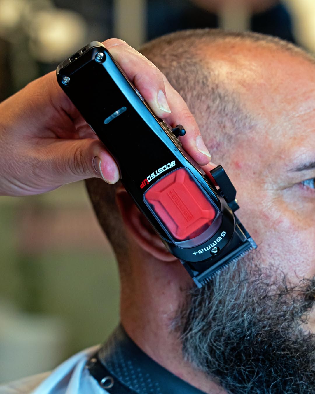 GAMMA+ Herramientas de cabello profesionales modulares inalámbricas con motor de súper torque, 3 tapas modulares en negro, rojo, oro (cortapelos)
