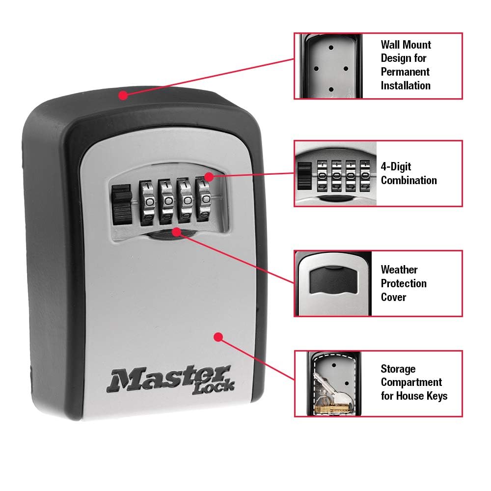 Caja para Llaves de Pared Master Lock Plata con Combinación