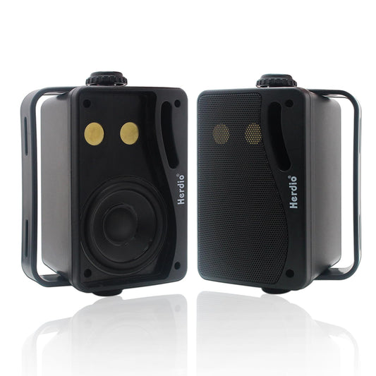 Herdio 3.5 Pulgadas Bocinas para Exterior,200W Altavoces para Exteriores, Resistente al Agua, Adecuado para el hogar, Patio, Terraza,Patio Trasero (2 Altavoces,Negros)