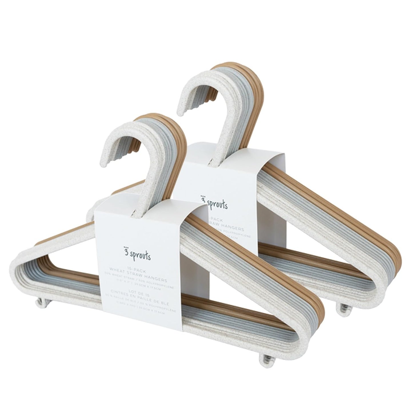 Paquete de 30 perchas de paja de trigo para bebé, paquete de 30 – Organización ecológica para clóset infantil – Almacenamiento duradero de ropa para niños de recién nacido a 5T – surtido moteado