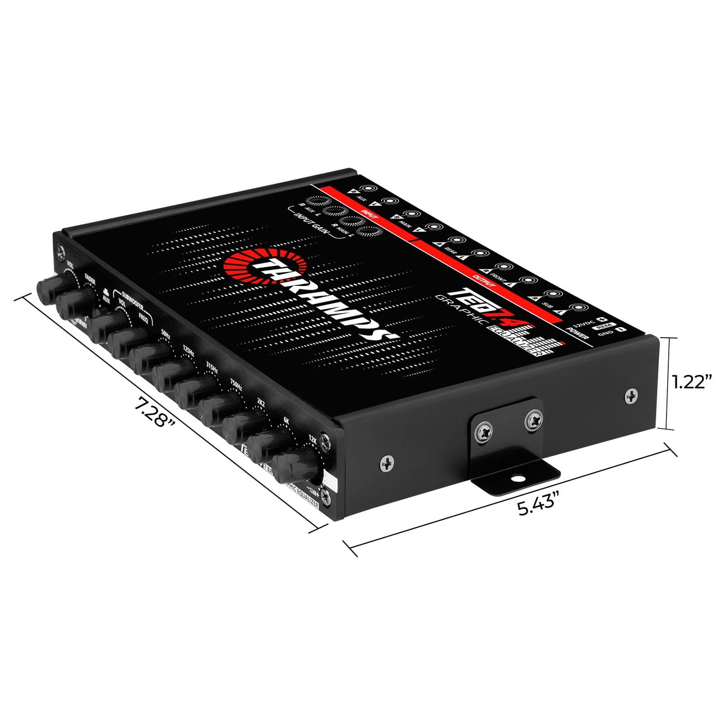 Ecualizador Gráfico de Audio para Coche Taramps TEQ 7.4 Estéreo 7 Bandas Rca Entrada Salida