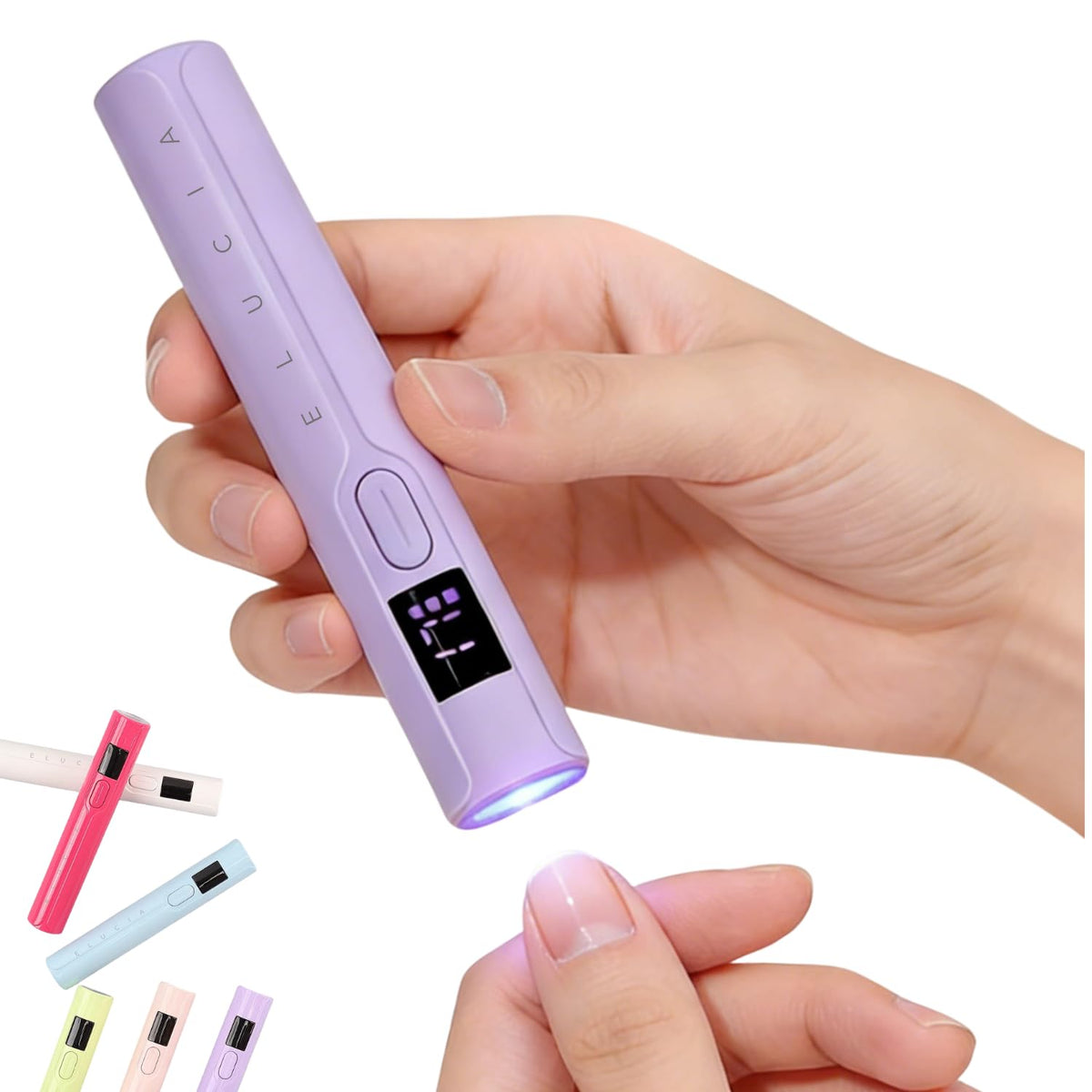 Lámpara UV Portátil ELUCIA Blanca Recargable para Uñas de Gel