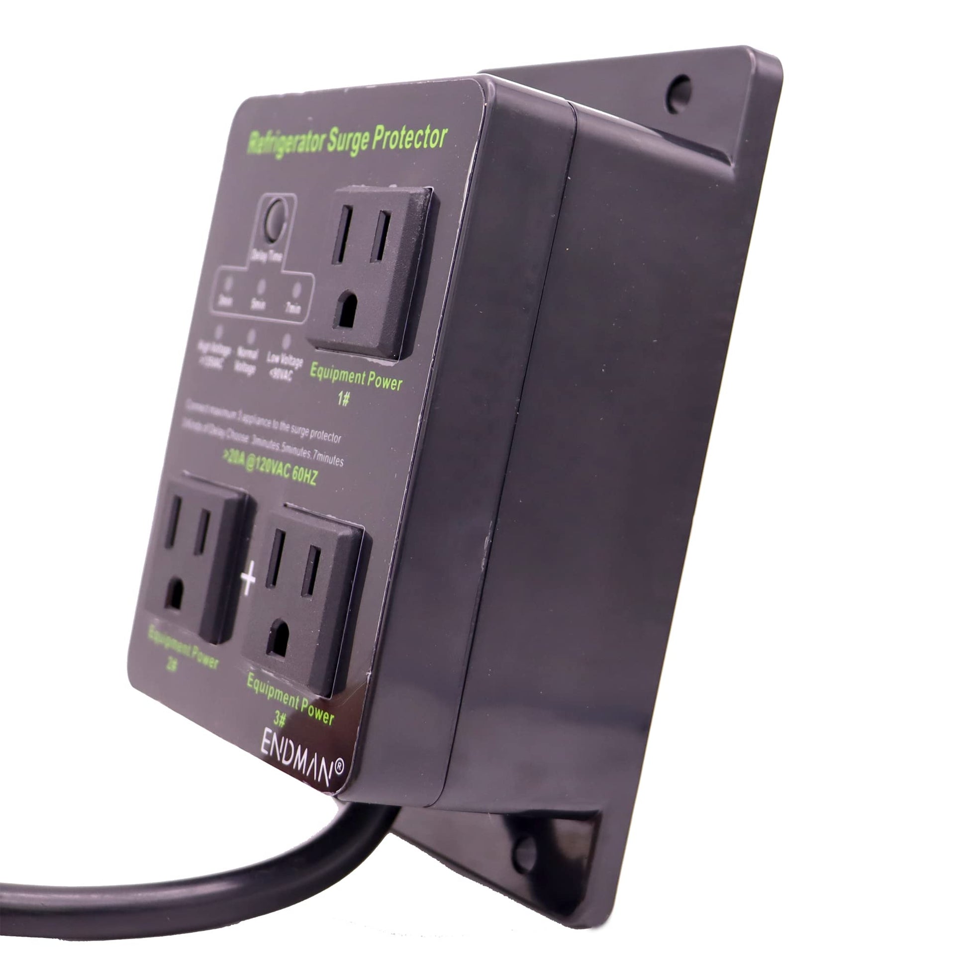 Protector de Sobretensiones Endman Blanco con Retardo de Tiempo para Nevera y Electrodomésticos