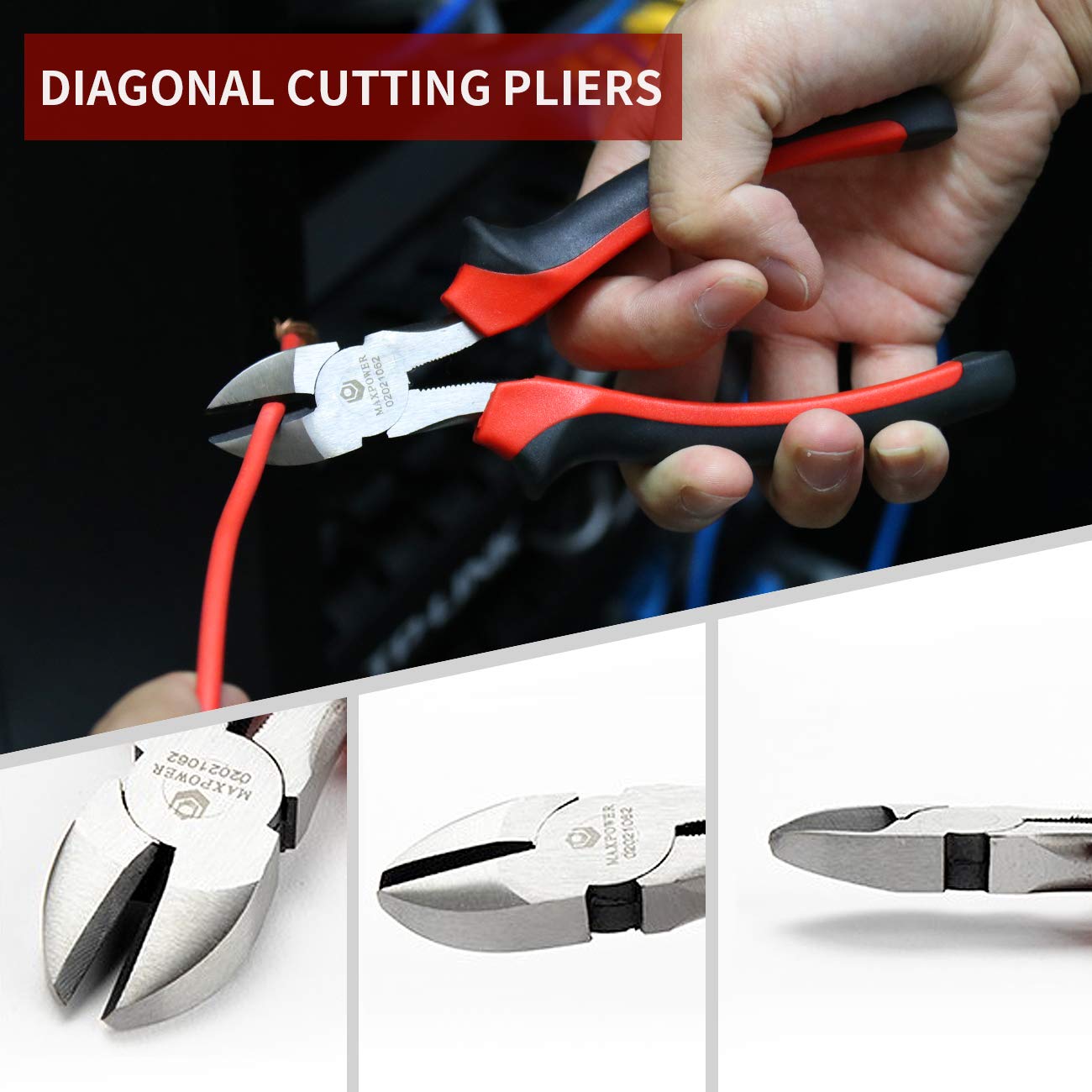 Juego de llaves y alicates MAXPOWER, juego de 6 bolsas de kit. Alicates de bloqueo de 7 ", Alicates de ranura para juntas de 10", Alicates de punta larga de 8 ", Llave ajustable de 8", Alicates de corte diagonal de 6 ", Alicates de liniero de 8"