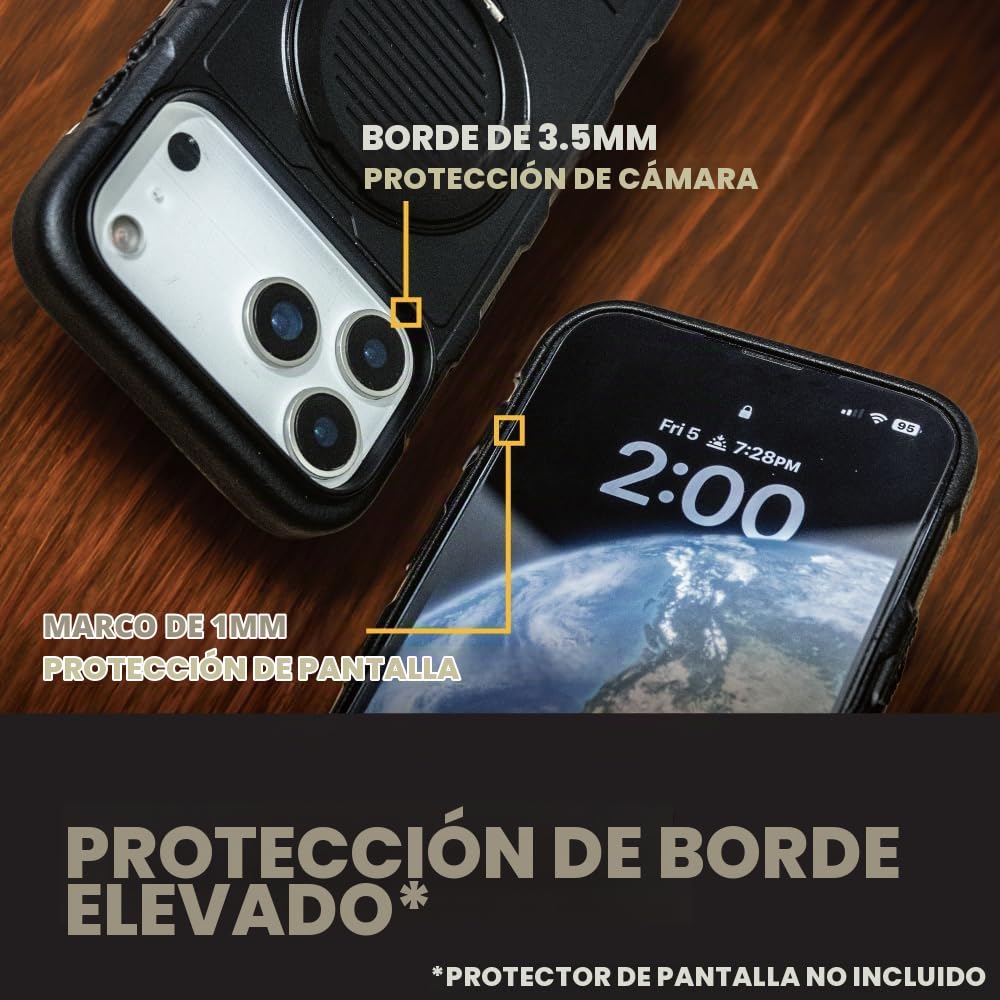Funda Protectora iPhone 17 Air DEWALT Negro con Soporte Magnético para Hombre