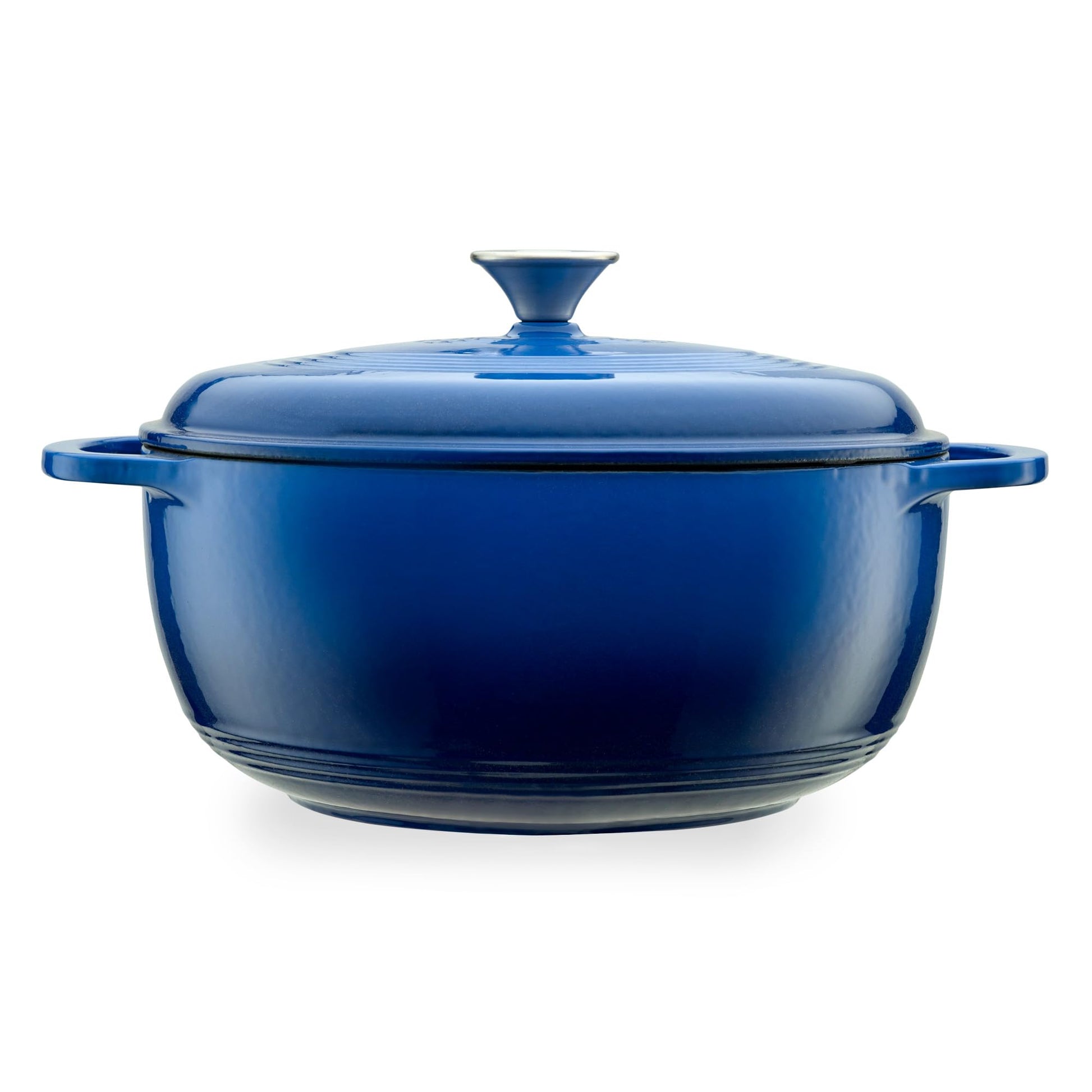 Mercer Culinary Horno holandés redondo de hierro fundido esmaltado, 6 cuartos de galón, azul marino