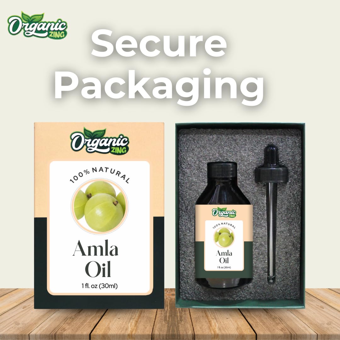 Organic Zing Amla Oil for Pure & Natural for Skin, Face, Hair Care, Aroma & Massage - 30ml