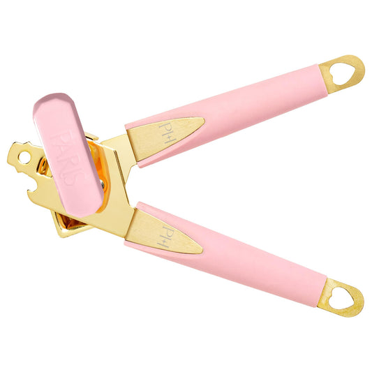 Abrelatas Paris Hilton Rosa y Dorado con Abrebotellas Integrado y Asas de Agarre Suave