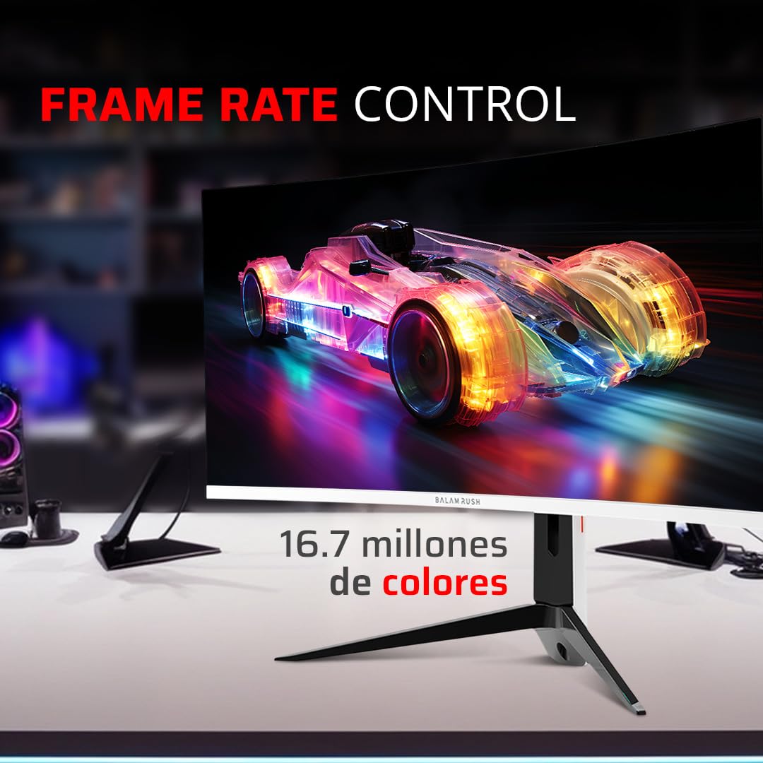 Balam Rush Monitor Gamer Curvo 34" VA/Extreme Earth Pro MGP34C / 4K WQHD R1500 / 165 Hz / 1 ms/Pip PBP/Altura Ajustable / 2xHDMI 2.1 / 2xDP / Blanco