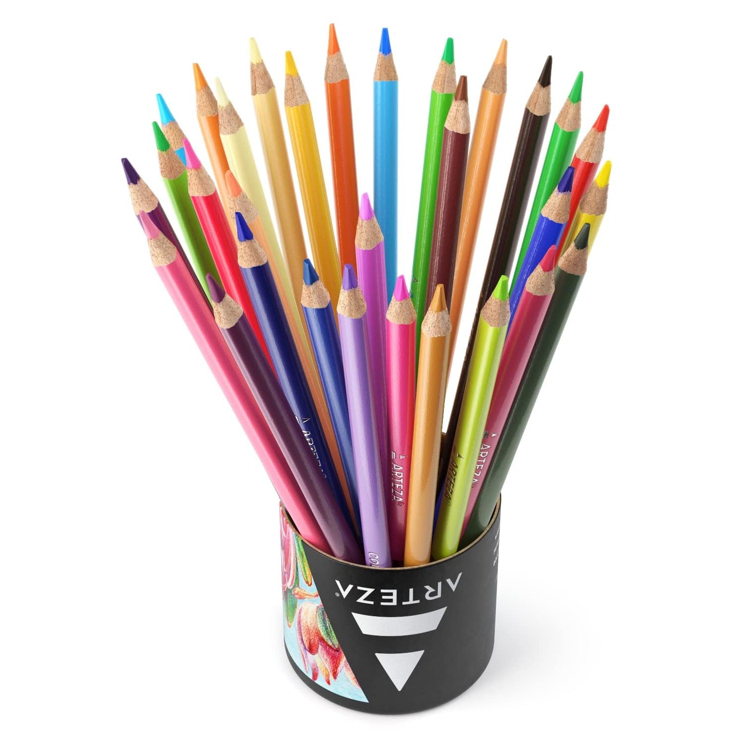 Arteza Lápices de colores, 48 colores, suaves, altamente pigmentados, a base de cera, suministros de arte para adultos y adolescentes