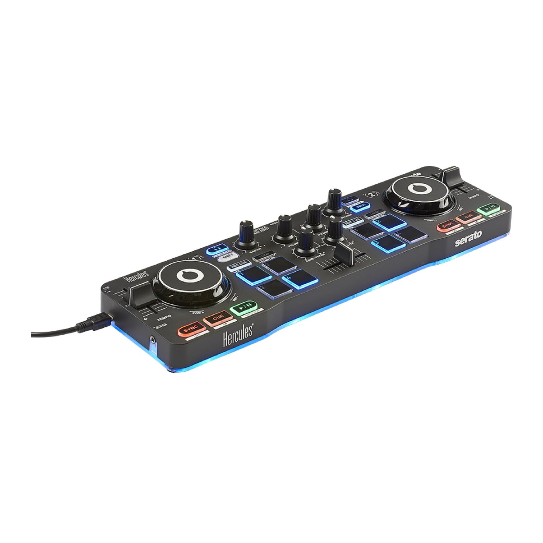 Hercules - Kit de inicio para DJ con driver Starlight, altavoces de monitor, auriculares y software Serato DJ Lite