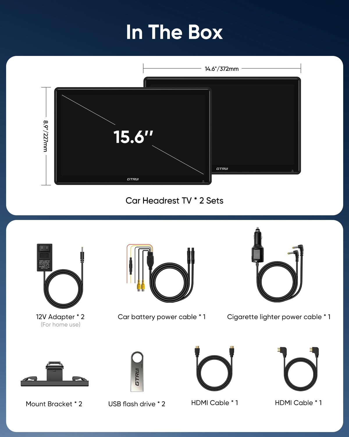 Monitor de Reposacabezas GTRUI 4K Android 14.0 15,6 Pulgadas Compatible con Teléfono Inalámbrico para Entretenimiento en Automóvil