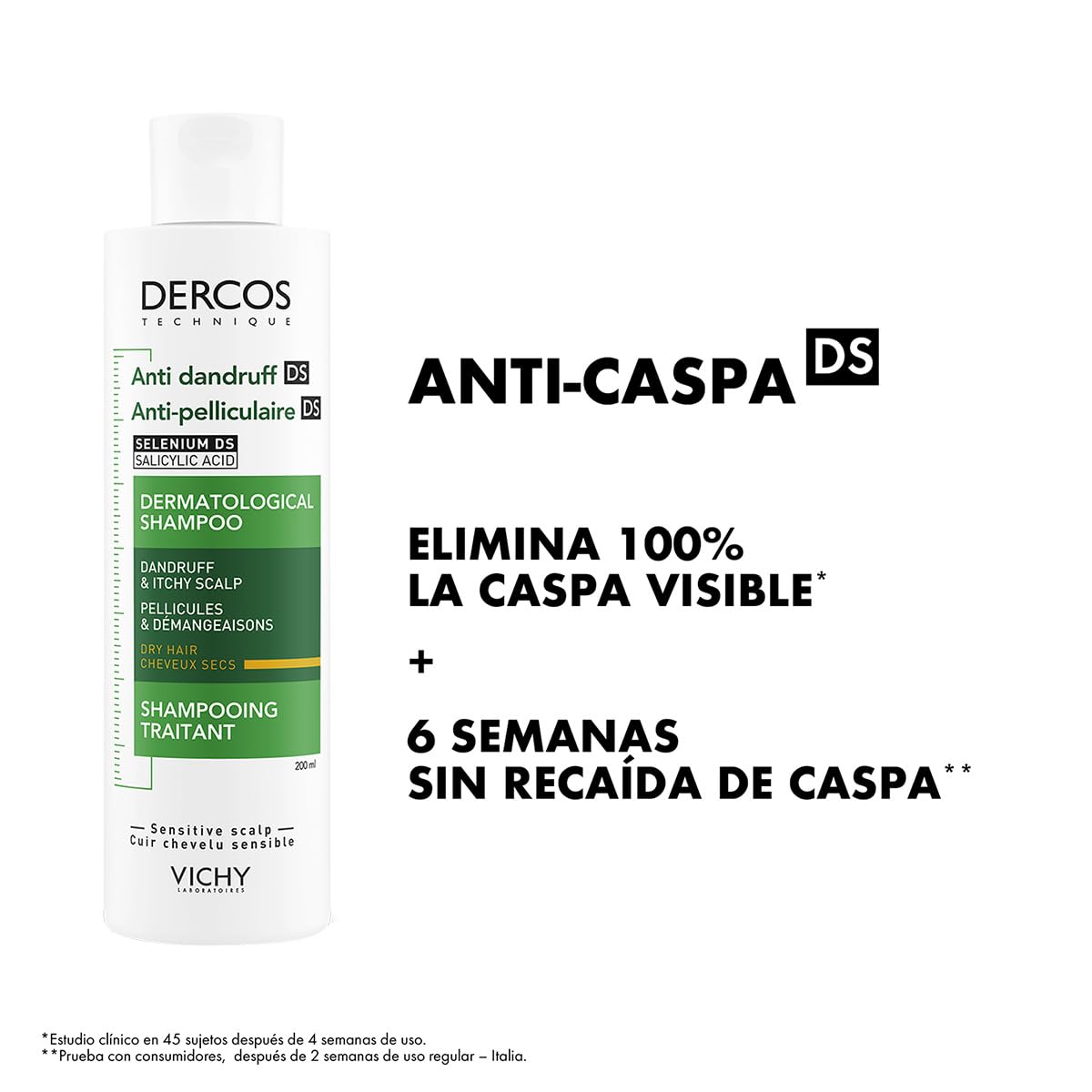 Shampoo DS Vichy Dercos Anti-Caspa Seca 200ml