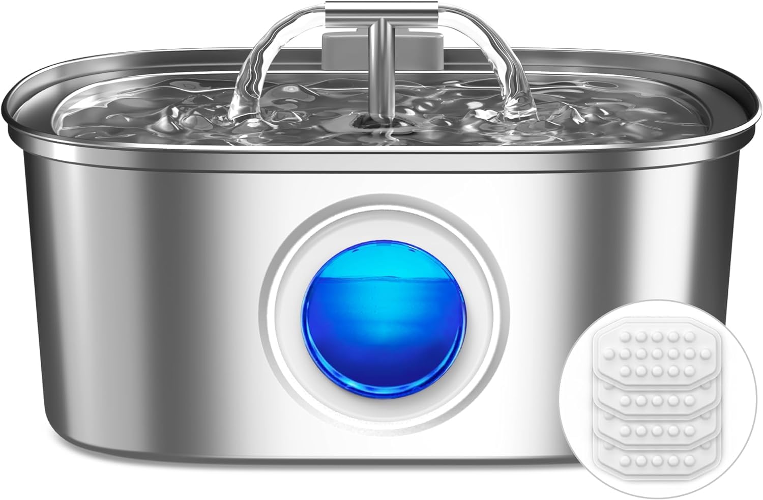 Fuente de Agua Rellaty Transparente con Ventana de Nivel de Agua para Gatos