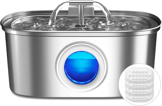 Fuente de Agua Rellaty Transparente con Ventana de Nivel de Agua para Gatos