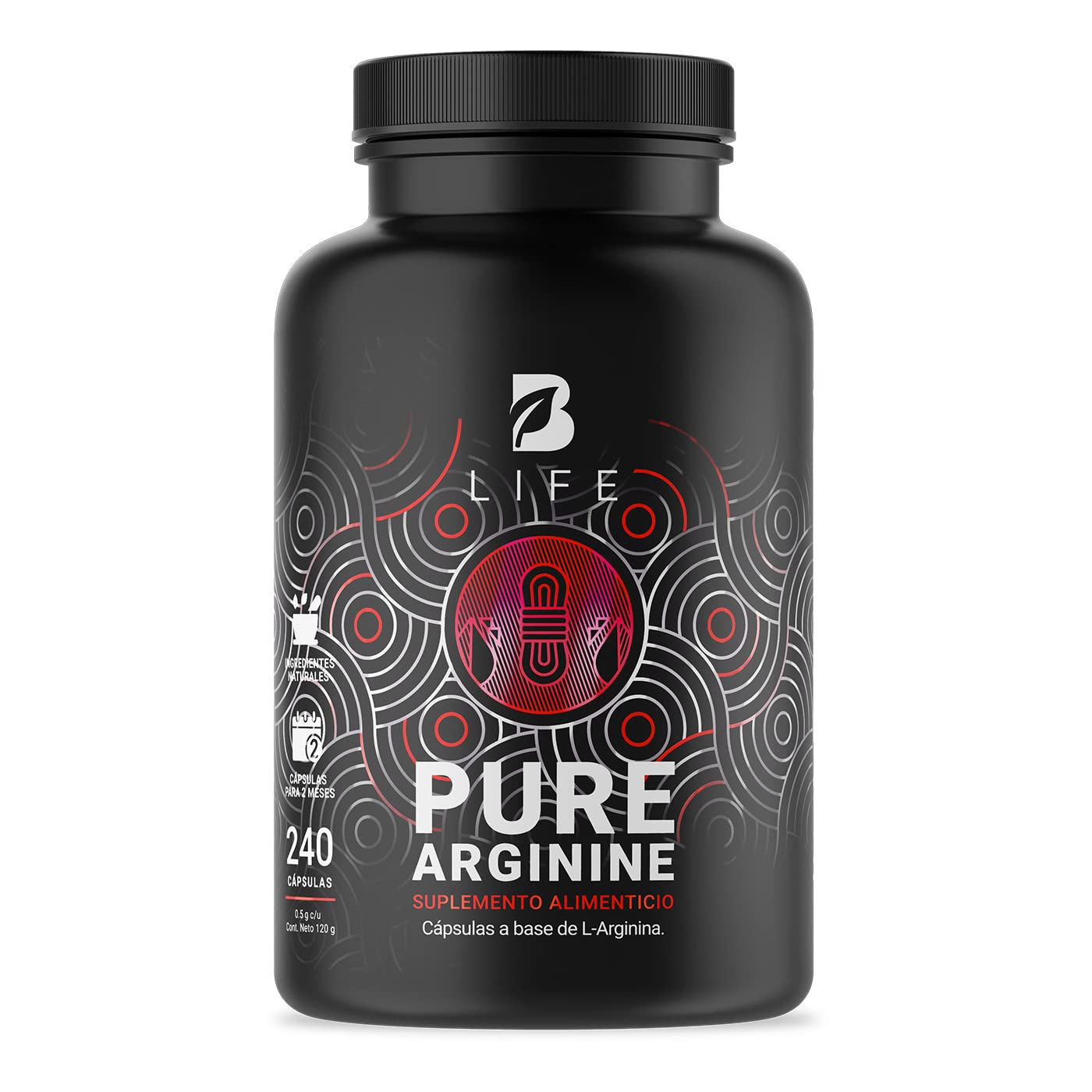 L-Arginina 1000 mg 240 Cápsulas. Ingredientes naturales: L-Arginina. Pure Arginine B Life.