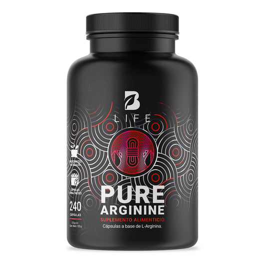 L-Arginina 1000 mg 240 Cápsulas. Ingredientes naturales: L-Arginina. Pure Arginine B Life.