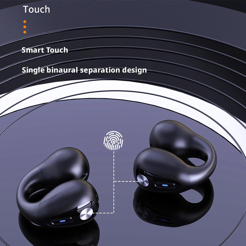 Auriculares Inalámbricos Cujiadi Negro de Oído Abierto Bluetooth para Entrenamiento y Conducción
