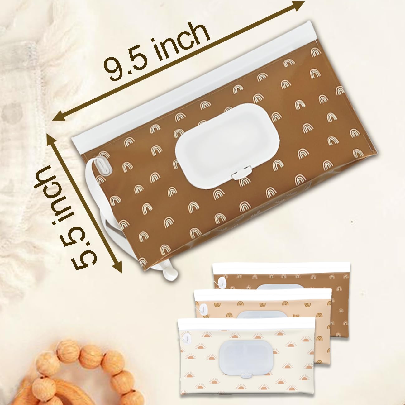 Soporte para toallitas para bebé, dispensador de toallitas, paquete de 3 recipientes recargables portátiles, funda reutilizable para toallitas de viaje para bebé, impermeable y a prueba de polvo