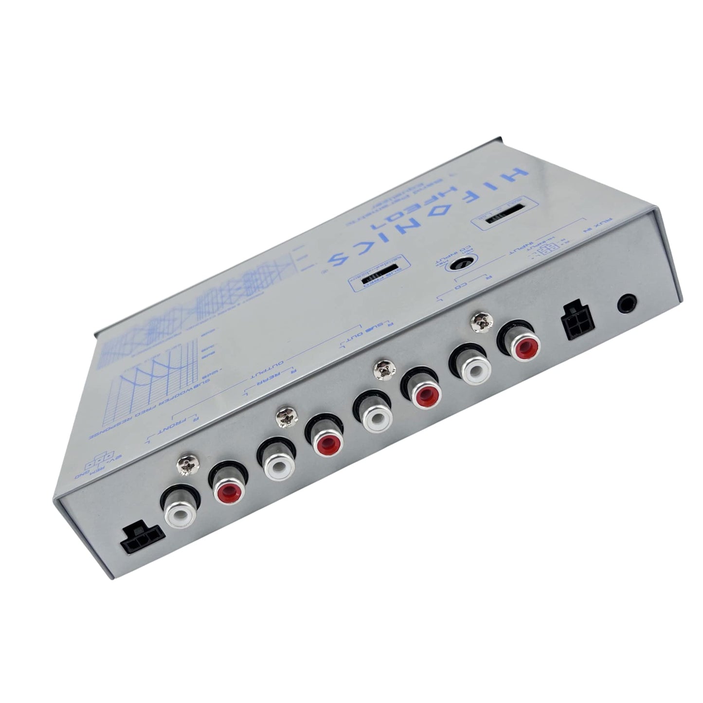 Hifonics HFEQ7 - Ecualizador gráfico de Audio de Coche de 7 Bandas 9 voltios 1/2 DIN con Entrada Auxiliar Frontal de 3,5 mm, Entrada Auxiliar RCA Trasera y entradas de Altavoz de Alto Nivel