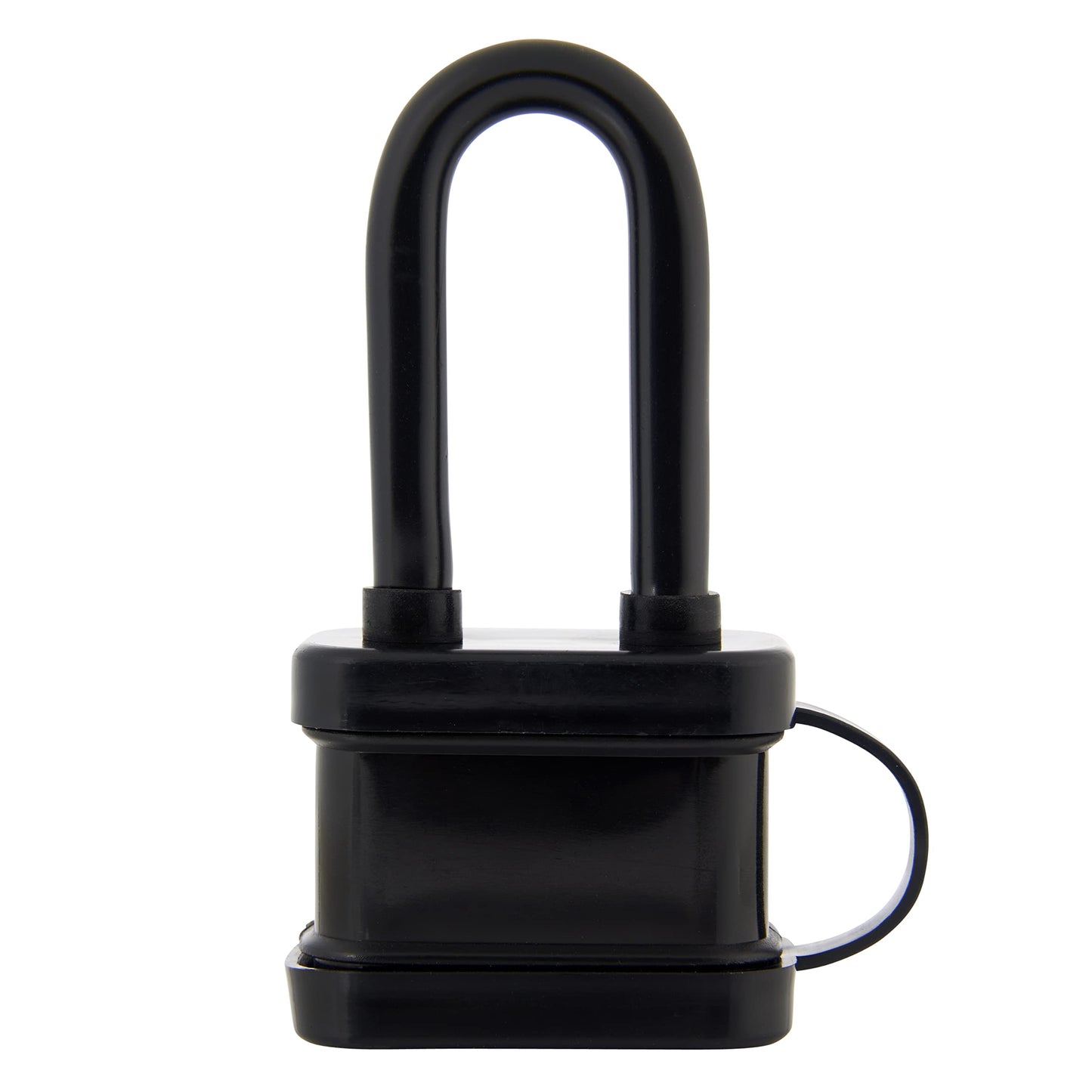 BRINKS - Candado de acero laminado de 40 mm resistente a la intemperie con grillete de 2 pulgadas, envuelto en vinilo y chapado en cromo con grillete de acero endurecido, 172-42051, negro