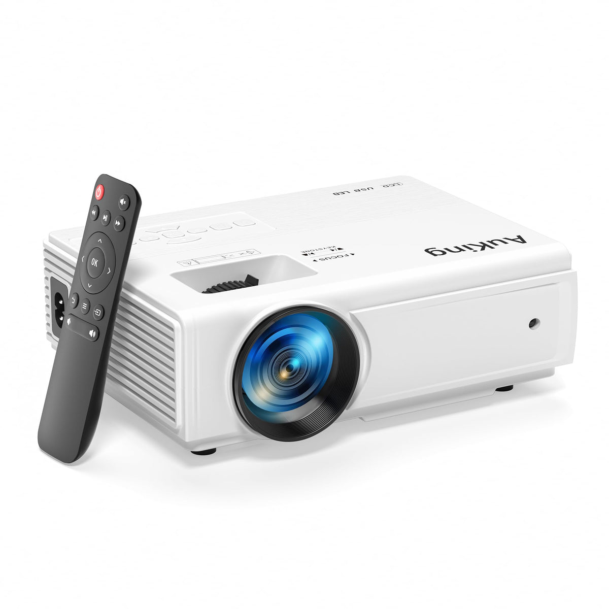 Proyector Mini AuKing 2022 Mejorado Portátil 55000 Horas Compatible con Full HD 1080P HDMI VGA USB AV Laptop Smartphone