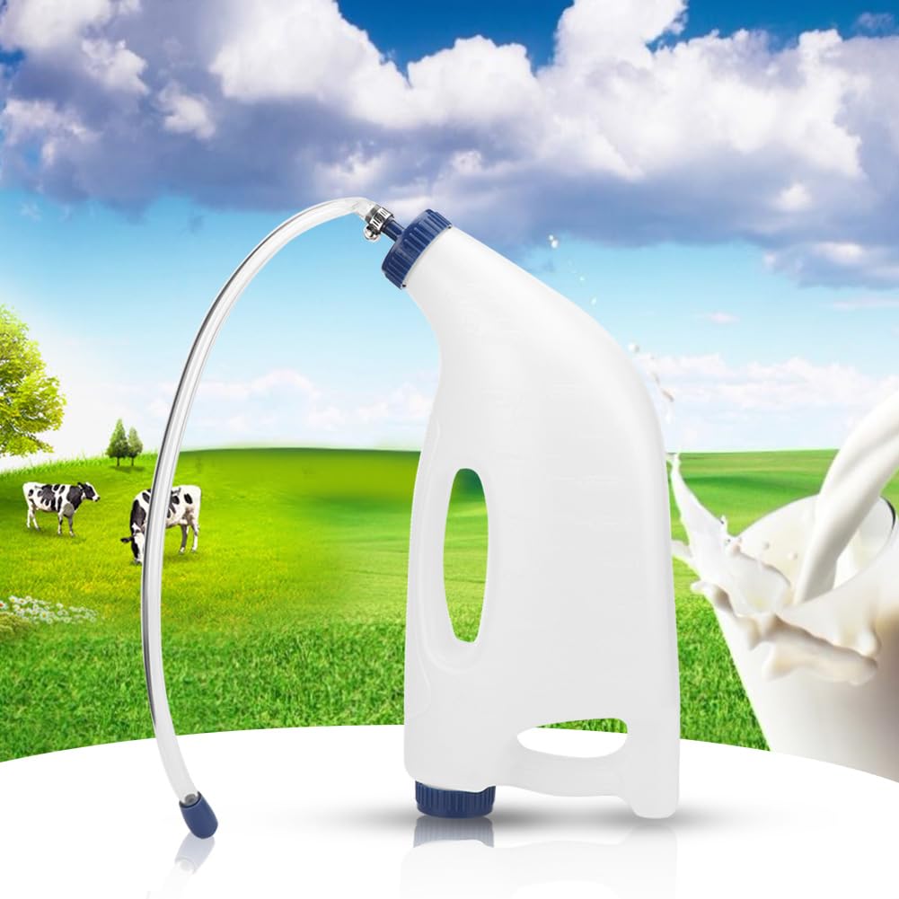 Alimentador de Terneros, Botella de Alimentación de Terneros de Plástico de 4L Que Proporciona Nutrición de Líquidos a los Terneros Sonda de PE Alimentador de Fluidos Botella de