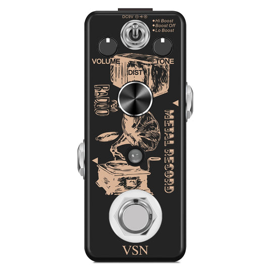 Pedal de Distorsión VSN Metal Vintage Distortion Sound para Guitarras Eléctricas