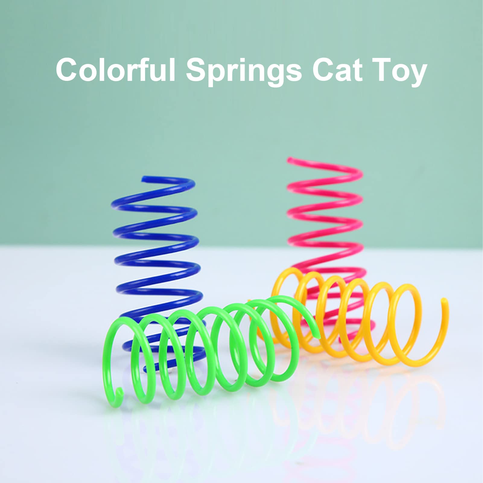 Cyrank 40 Piezas de Juguete para Gatos con Resorte, Gato en Espiral con Resorte, Juguete Creativo de plástico Estirable para Mascotas, Juguete para Golpear, morder, Cazar Juguetes para Gatitos