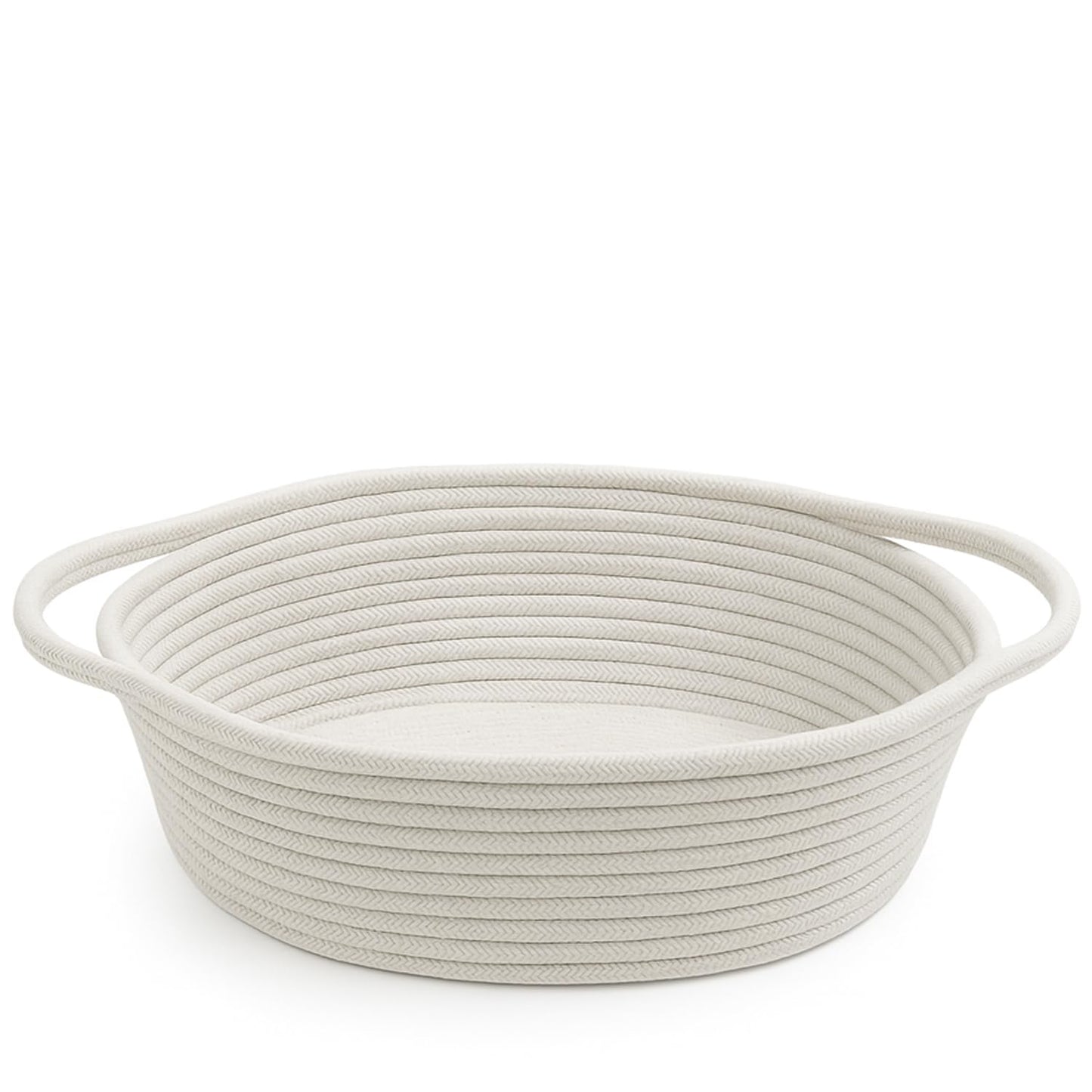 GiftExpress - Cesta de Pascua tejida blanca, 13 x 8 x 5 pulgadas, cuerda de algodón con asa para artículos de bebé o juguetes de gato y perro, cesta de regalo suave con asas para almacenamiento de