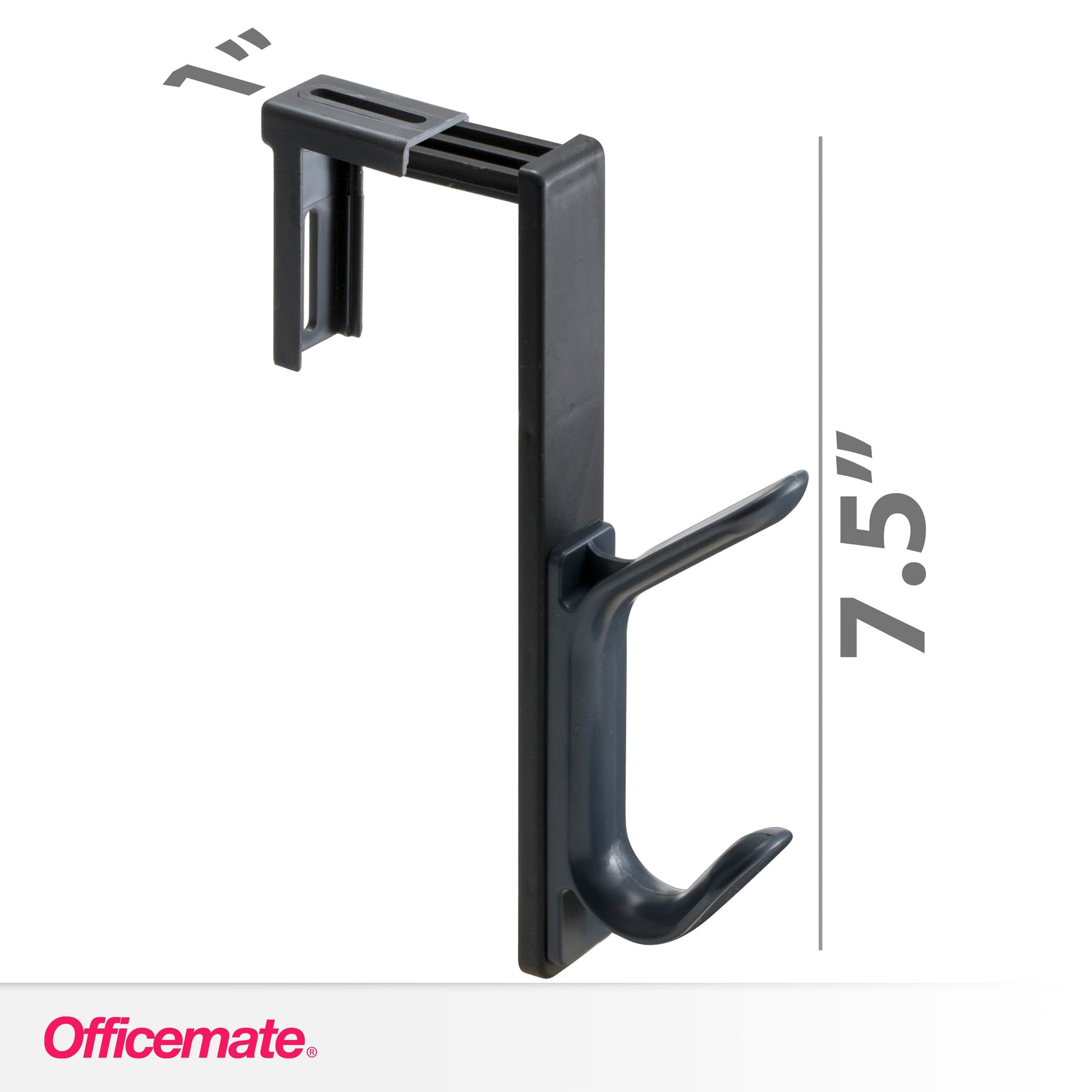 Ganchos Dobles para Panel Officemate 22005, Charcoal