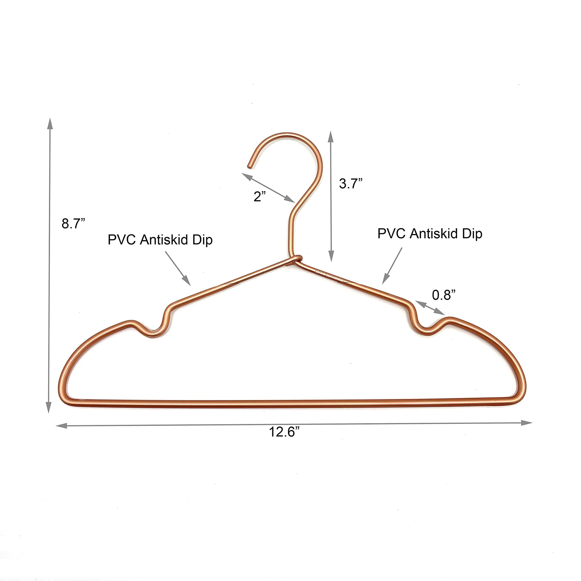 Koobay Non Slip 32CM Gold Copper Light Wire Children Clothes Suit Coat Metal Hanger (10)