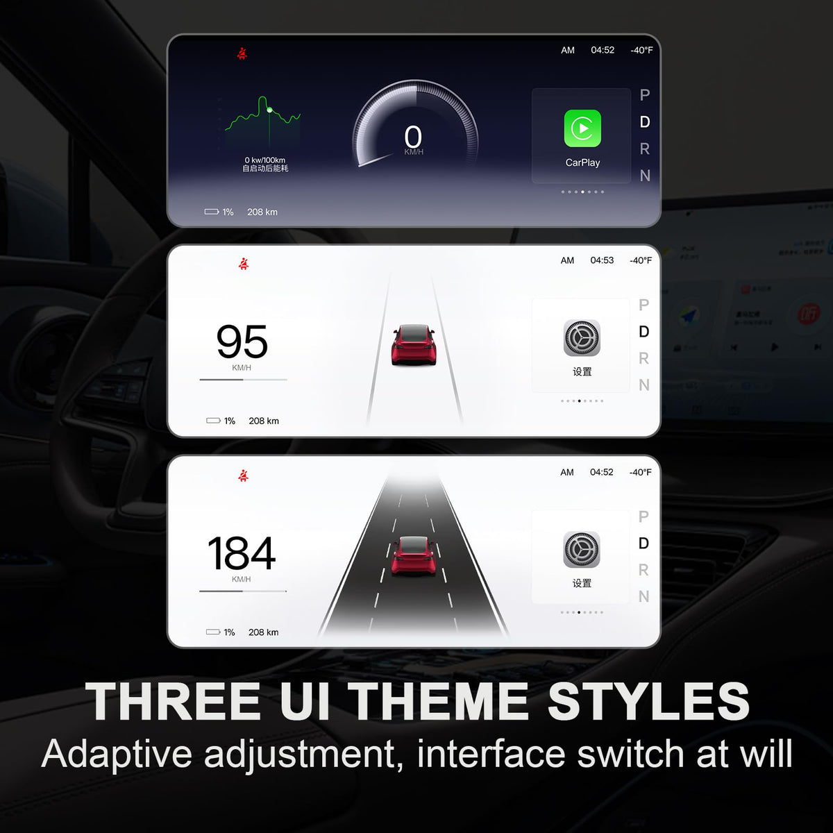 Pantalla Heads Up Display Tlyard para Tesla Model Y Model 3 8.9 Pulgadas HD con CarPlay y Android Auto OTA Actualizaciones