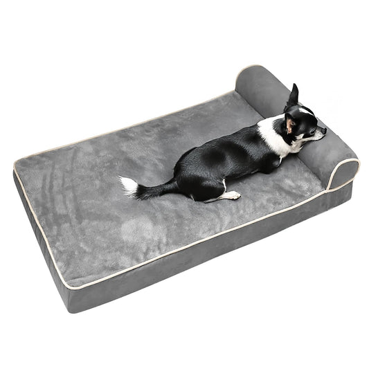 Cama Ortopédica para Perros Grande,100cm*60cm,Cama para Perro con Espuma Viscoelástica de Recuperación Lenta y Funda extraíble y Suave Piel sintética,Fondo Antideslizante