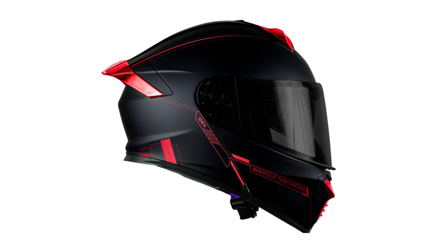 KOV Casco Metal Red Thunder ABATIBLE Rojo para Moto Certificado Dot (XX-Large)