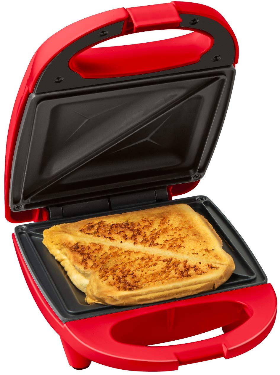 Sandwichera Compacta Nostalgia Roja con Control de Porciones