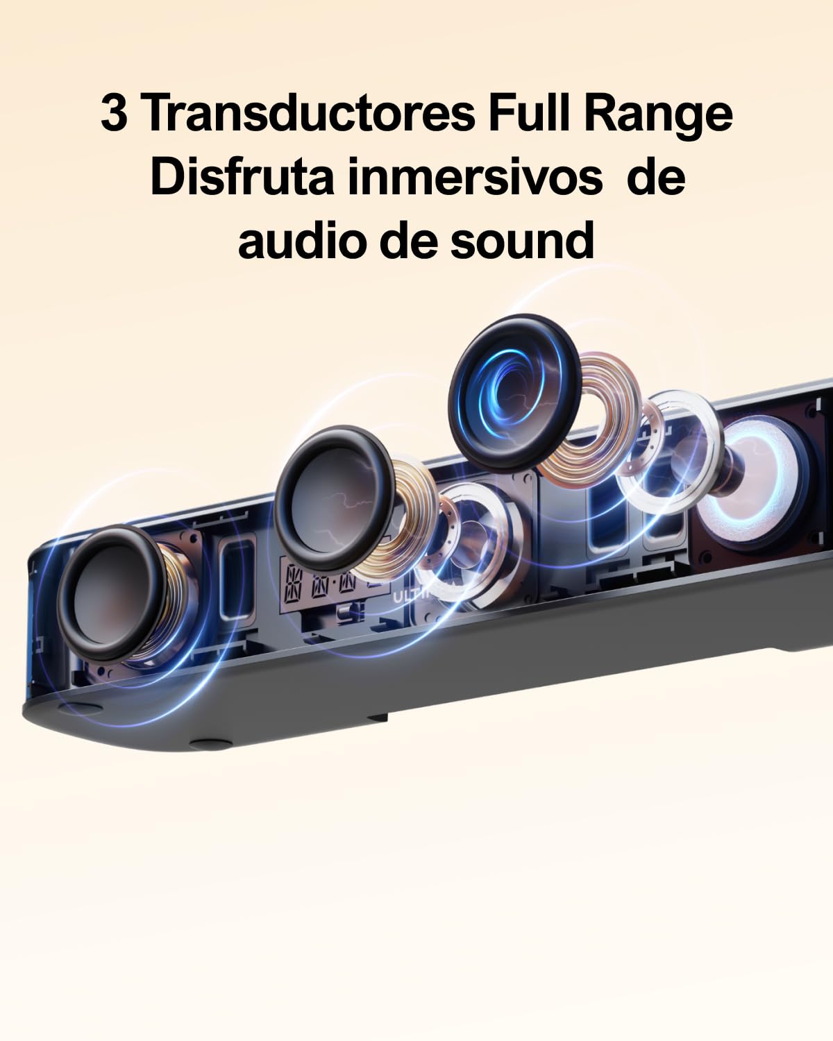 ULTIMEA 7.1 Barra de Sonido TV con Subwoofer, Sistema de Sonido Envolvente Virtual, 4 Altavoces Surround, Control por Aplicación, Potencia Pico 330W, Opt/AUX, Aura A40