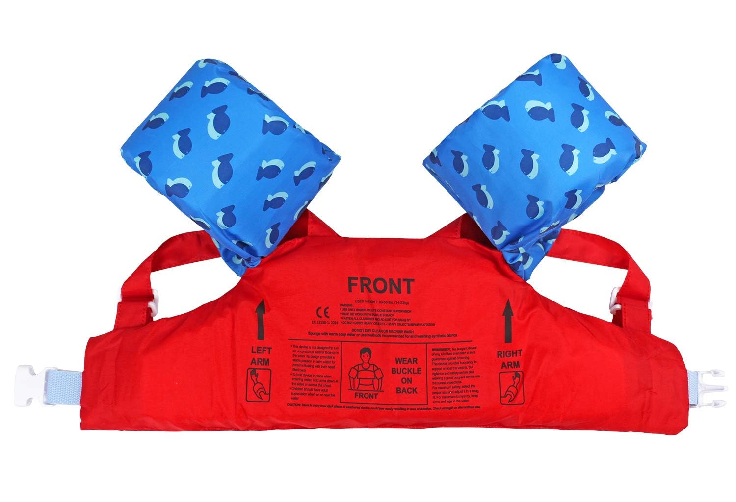 Gogokids Chaleco de natación para niños, flotadores para niñas y niños de 9-13-18-23 kg, flotadores de alberca con alas de Agua y Correa de Hombro para niños de 2-6 años