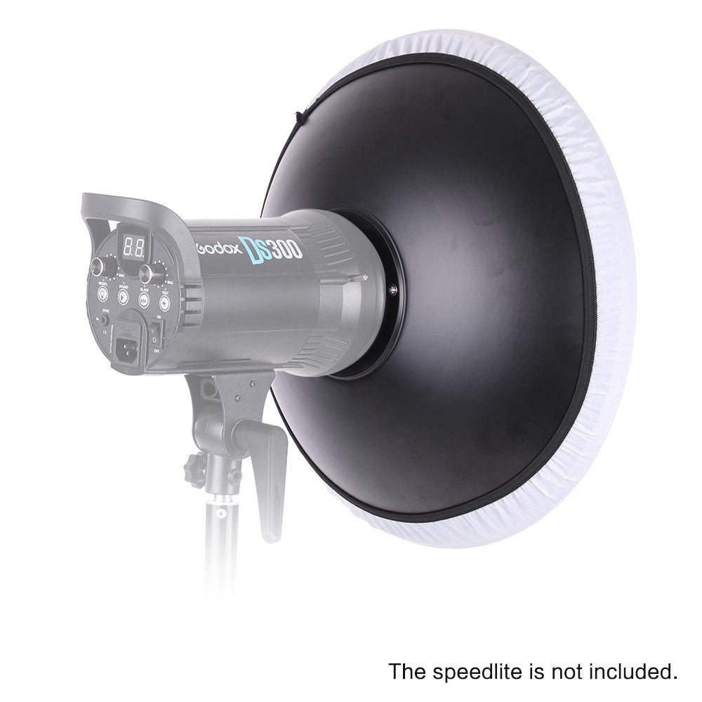 Andoer Bowens - Difusor Reflector para Platos de Belleza de 16 Pulgadas + Rejilla de Panal + Tela Suave Interior Blanco para Estudio fotográfico Bowens luz estroboscópica Speedlite