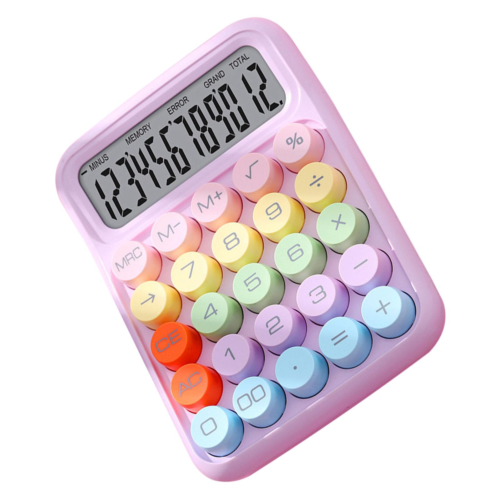 Calculadora Electrónica de Colores, Calculadora a Prueba de Salpicaduras, Conveniente para Uso Escolar y Doméstico (Lila Púrpura)