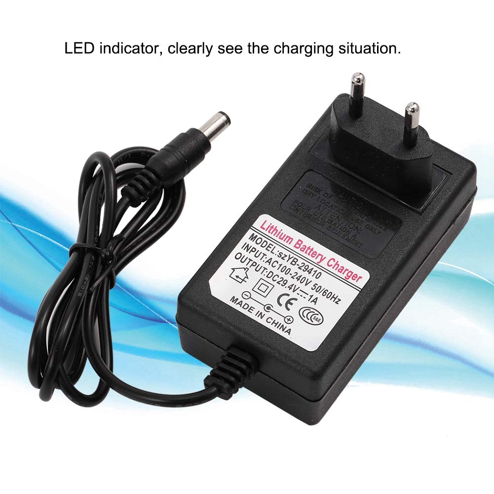 Bewinner 29.4V 1A Adaptador del Cargador Adaptador de Fuente de Alimentación para Smart Balance Car Scooter Indicador LED Adaptador de Corriente para Faros, Coches de Juguete,etc(EEUU pulg)