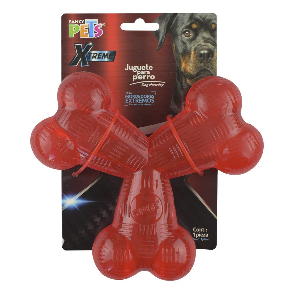 Juguete Xtreme Fancy Pets Rojo Hueso Triple para Perro Tamaño Grande