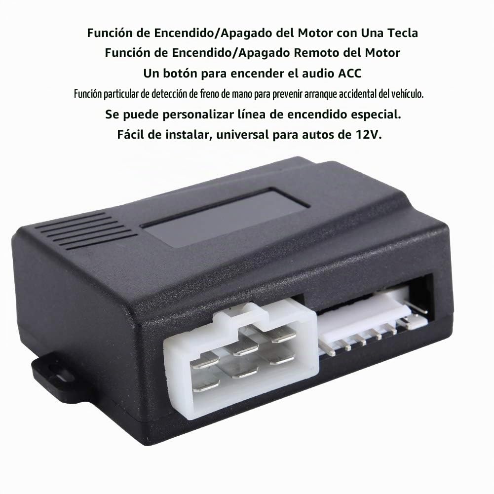Sistema de Alarma de Entrada sin Llave Terisass Negro con Botón de Arranque para Coche