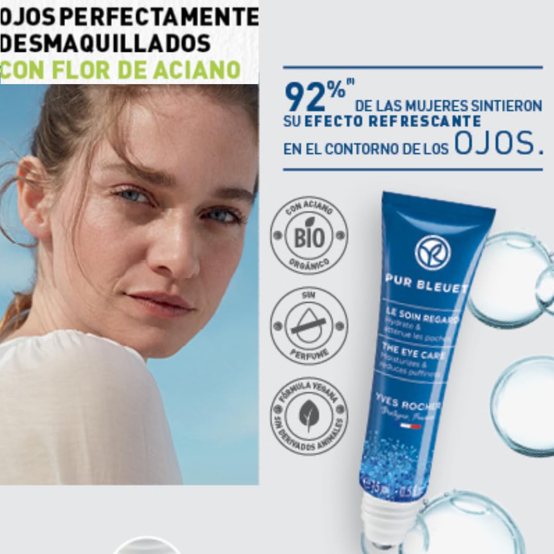 Set Cuidado de Ojos Yves Rocher PUR BLEUET Maxi Desmaquillante Bifásico y Contorno Antifatiga