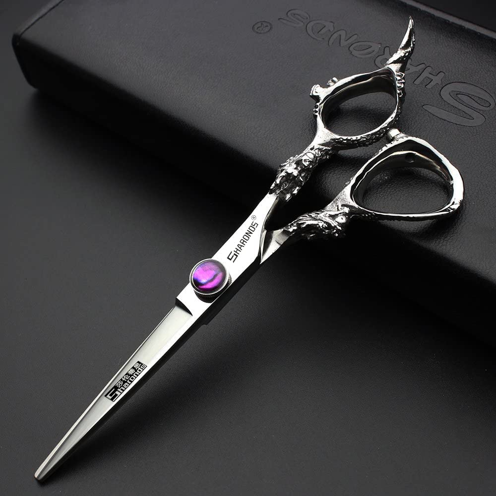 Tijeras de corte de pelo, tijeras profesionales de peluquería de 6 pulgadas, uso doméstico para hombre, mujer, adultos, niños y bebés(6-inch cutting-C)